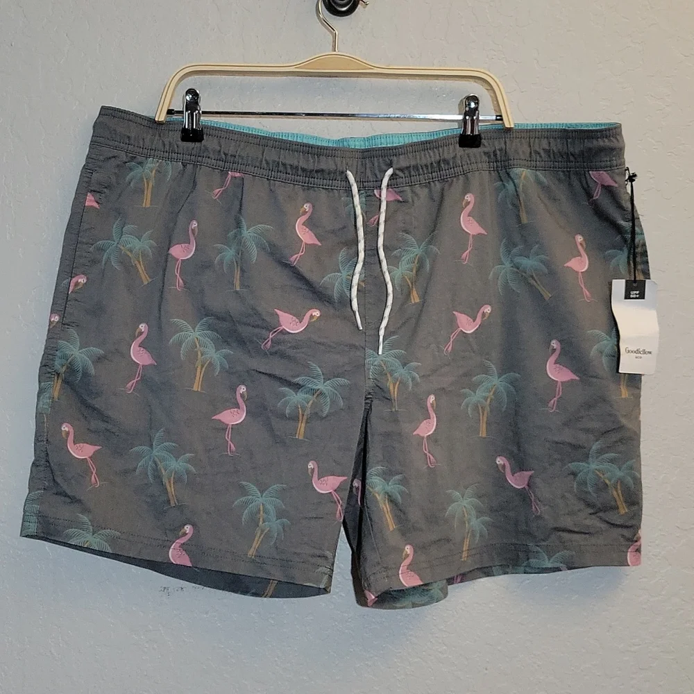 Flamingo Graphic Swim Trunks XXL